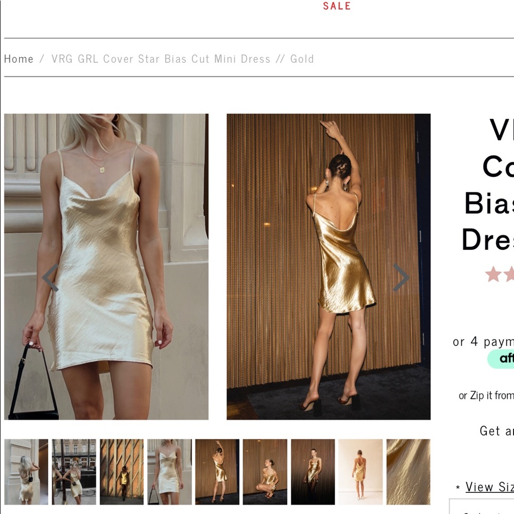 Vrg girl champagne slip dress NEW WITH TAGS